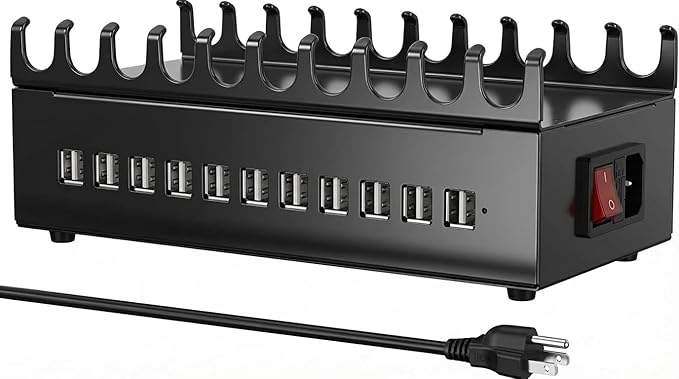 300W Charging Station for Multiple Devices, 22-Port Charger Stations for iPad by PXHTMPK