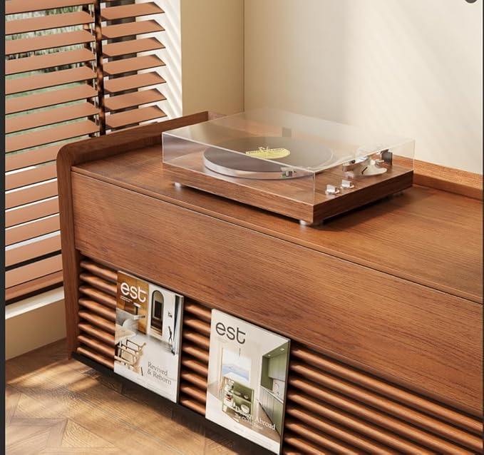 POVISON Fully-Assembled Mid Century Modern TV Stand, 78.74" Wood Media Console - Image 7