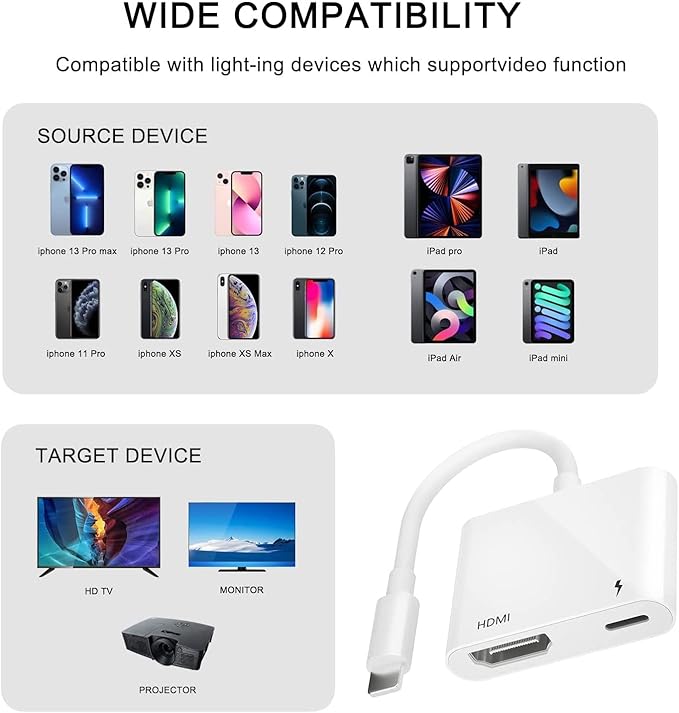 Apple MFi Certified Lightning to HDMI Digital AV Adapter 1080P HD Video HDMI - Image 2