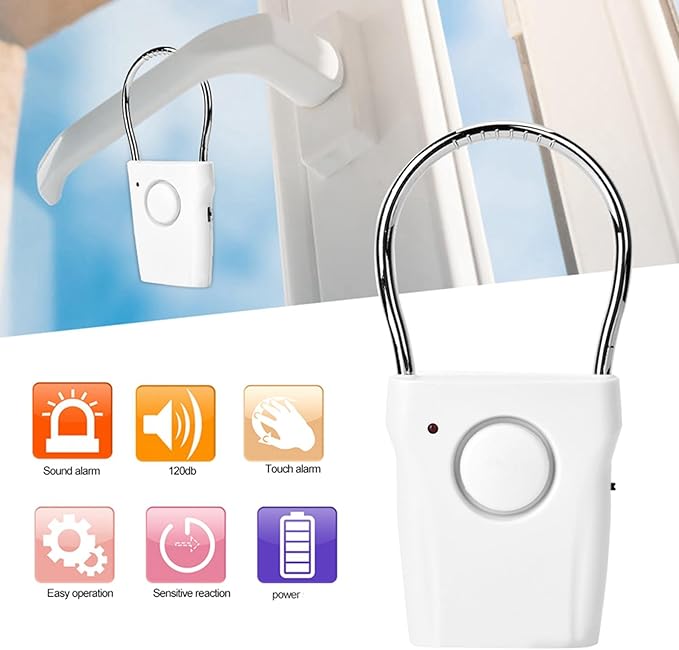 BORDSTRACT Door Handle Alarm, 120dB Vibration and Touching Triggered Portable - Image 5