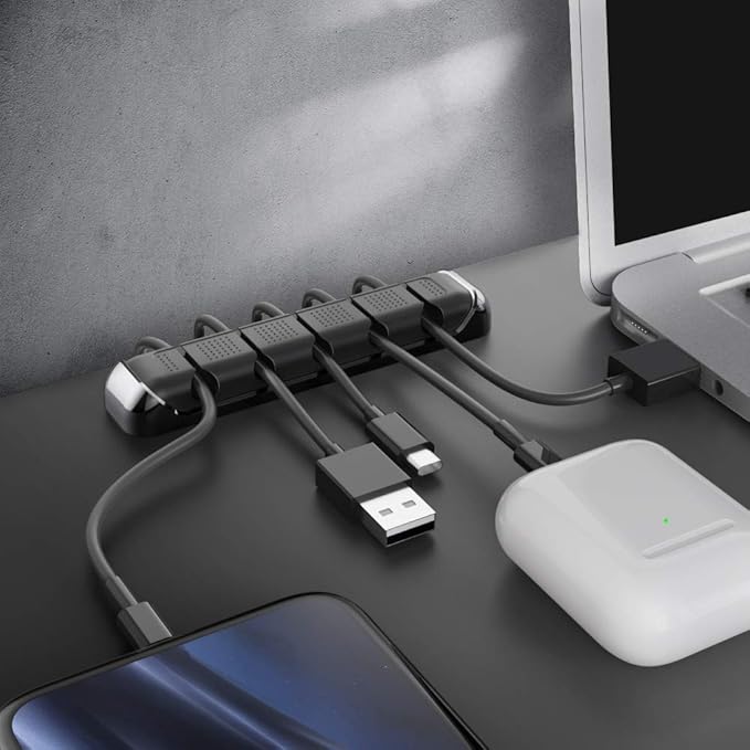 AHASTYLE Cable Organizer Holder 5 Slots Desktop Cord Wire Clips Keeper - Image 6