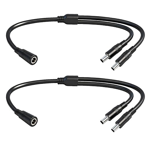 1.3FT 5.5mmx2.5mm 14AWG 12V/24V DC Power Splitter 1Female to 2Male High Power by IMIYORE