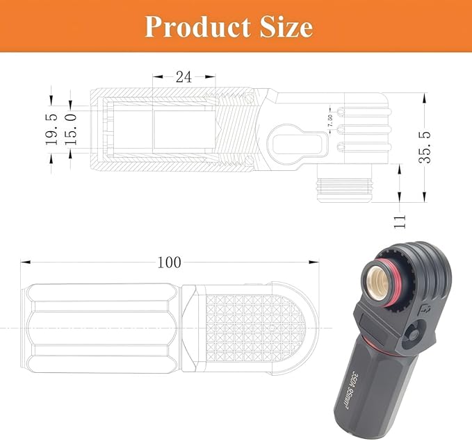 90 Degree 12mm 350A 95mm² Single Core Plug - Image 5