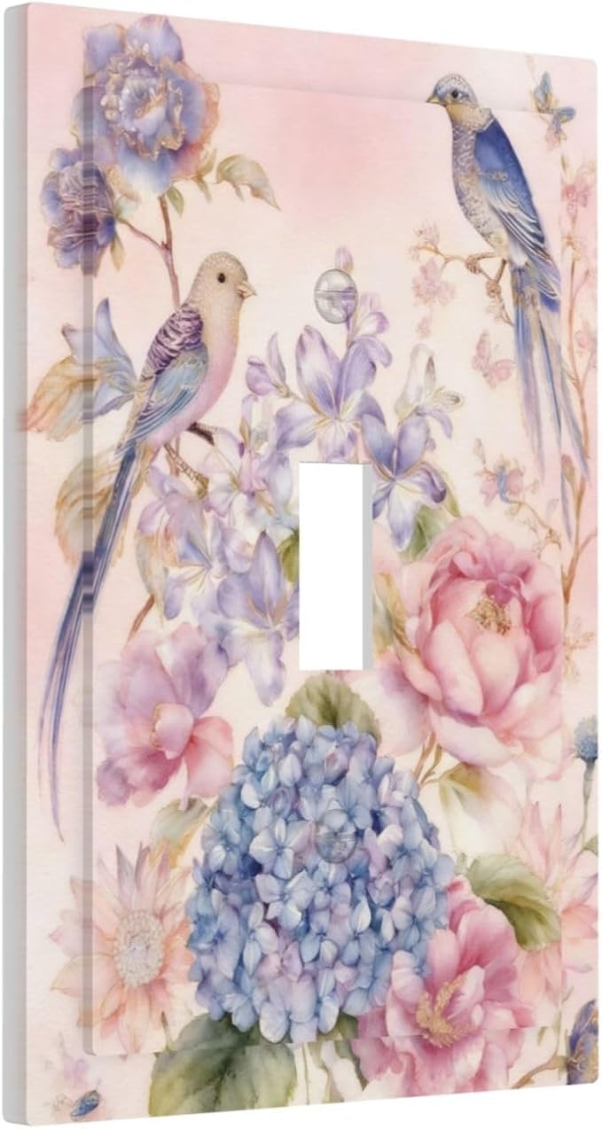 Bvtewkhz Floral Birds Morris 1 Gang Single Toggle Decorative Outlet Covers - Image 2