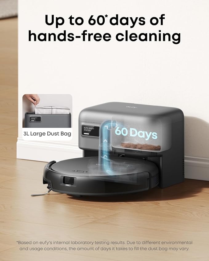 eufy C10 Robot Vacuum Self Emptying, 8 Weeks Hands Free, Advanced Smart Mapping - Image 2