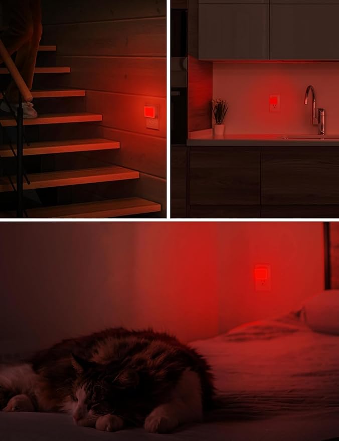 L LOHAS LED Red Night Lights Plug into Wall 6-Pack, 0.3W Plug in Night Light - Image 6