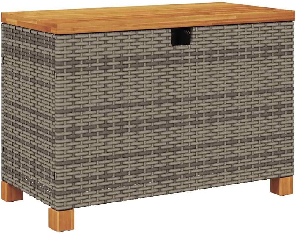 vidaxl patio storage box gray 31.5"x15.7"x18.9" poly rattan, main product view