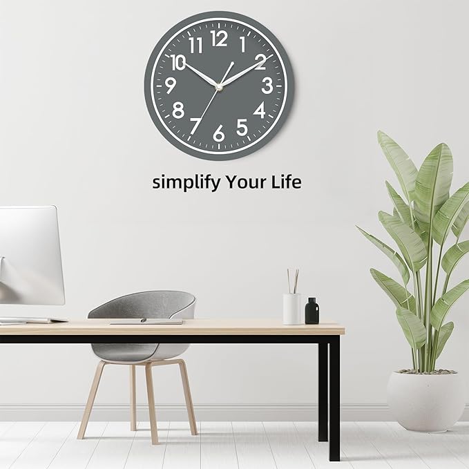AKCISOT Wall Clock Bathroom 10 Inch Analog Small Wall Clocks Battery Operated - Image 6