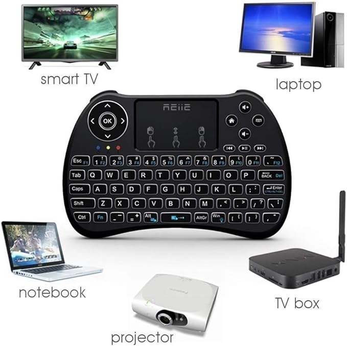 REIIE H9+ Mini Keyboard, 2.4GHz Wireless Mini Handheld Smart TV Remote Keyboard - Image 4
