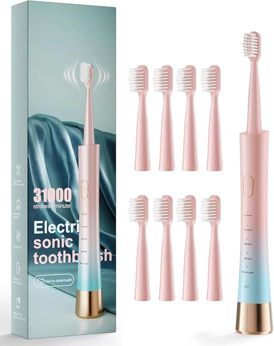 AJELU Pink & Blue Gradient Rechargeable Sonic Electric Toothbrush by AJELU