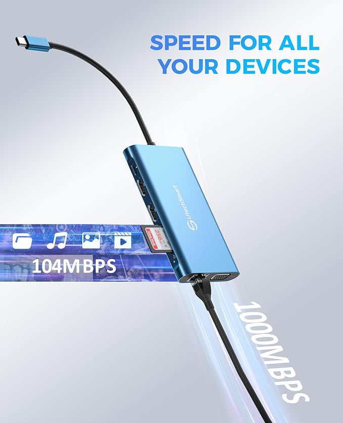 UtechSmart 11 in 1 Docking Station, Triple Monitors USBC Laptop Docking Station - Image 5