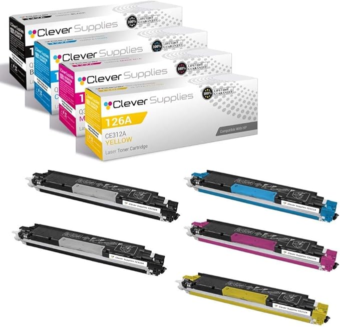 CS Replacement Compatible with HP TOPSHOT PRO M275NW CE310A Black CE311A Cyan by CleverSupplies