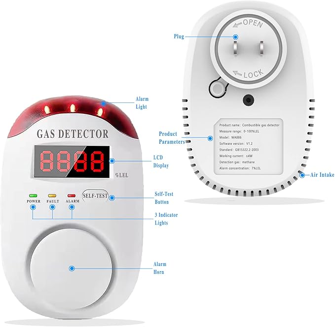 COLORWELL Gas Alarm，Propane detectors - Image 2