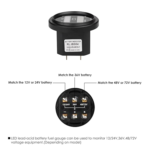Jayron Lead Acid Battery Indicator Meter Gauge Battery Capacity Meter - Image 3