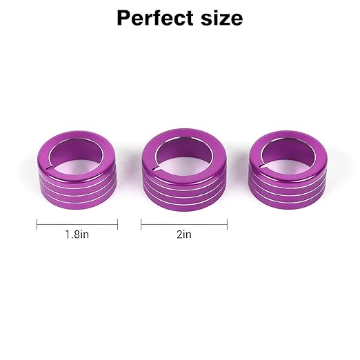 JeCar Air Conditioner Button Trim Cover Aluminum Alloy Knob Cover Fit - Image 2