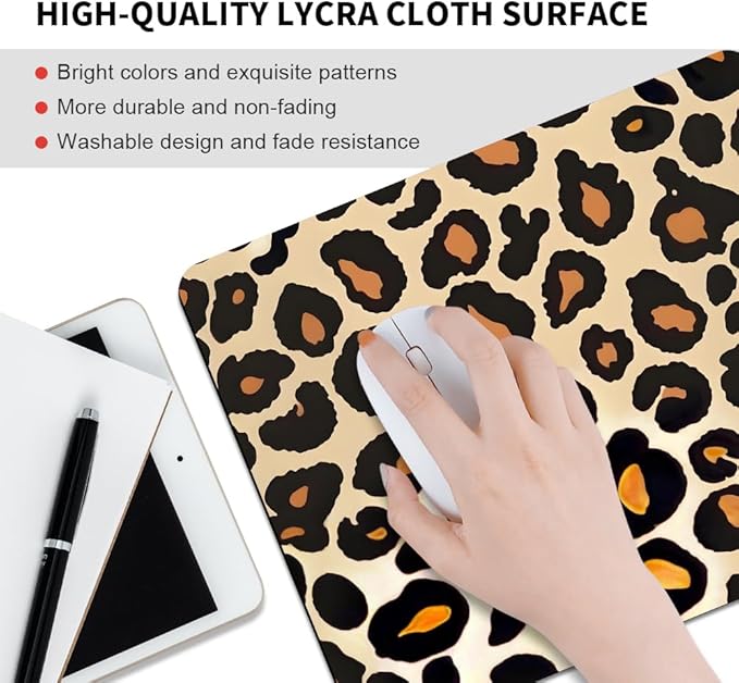 Into The Wild Leopard Print Case Square Mouse pad, Waterproof, Anti Slip Rubber - Image 3