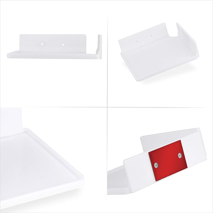 9" Small Corner Shelf Mount, Adhesive & Screw in, - Image 7