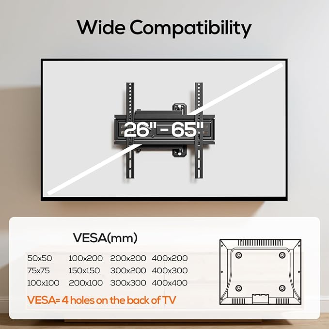 IWORKBOARD 40 43 50 55 inch Full Motion Corner TV Wall Mount - Image 8