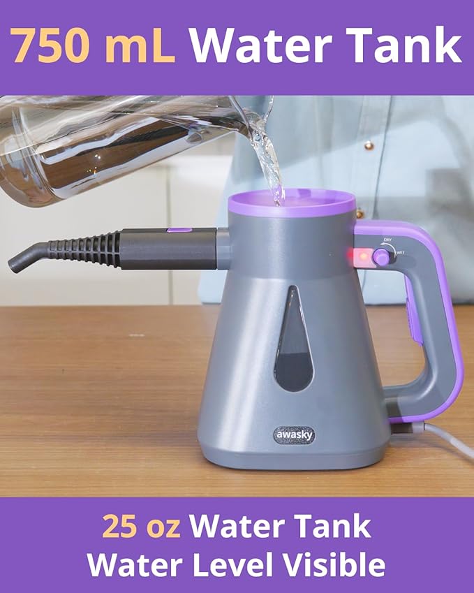 awasky Steam Cleaner: 10s Fast Heating-Lockable Steam Trigger-Large Tank-Refill - Image 5