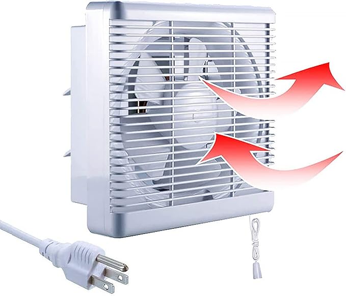 SAILFLO 6 Inch Small Window Shutter Exhaust Fan, 7.7 x 7.7 Inch Cutout by SAILFLO