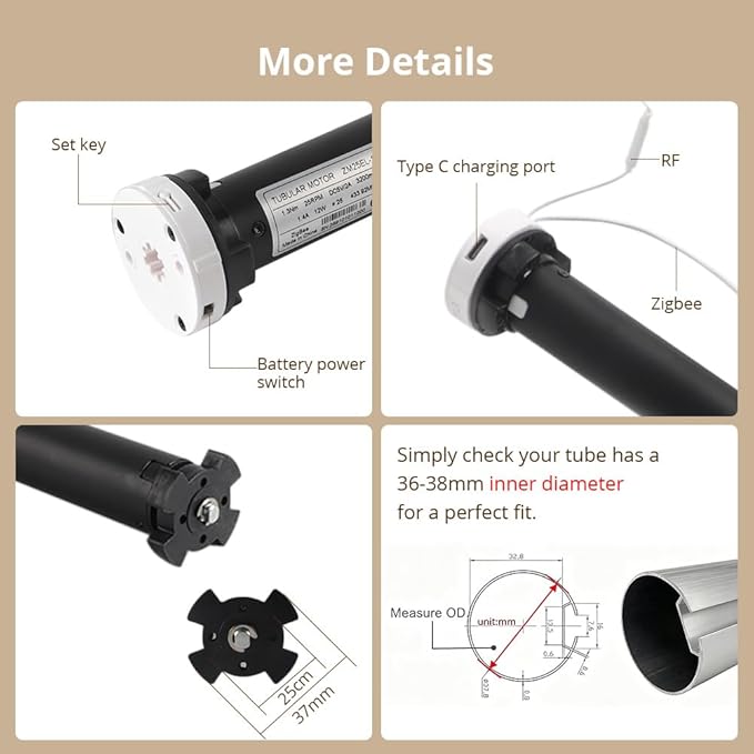 Blindsmart Rechargeable Tuya Zigbee Roller Blinds Motor - Image 7