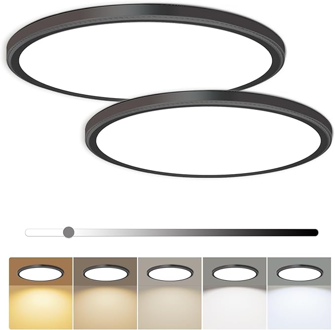 hunhun 2 Pack 16 Inch Dimmable LED Flush Mount Ceiling Light 4800LM Round Light by hunhun