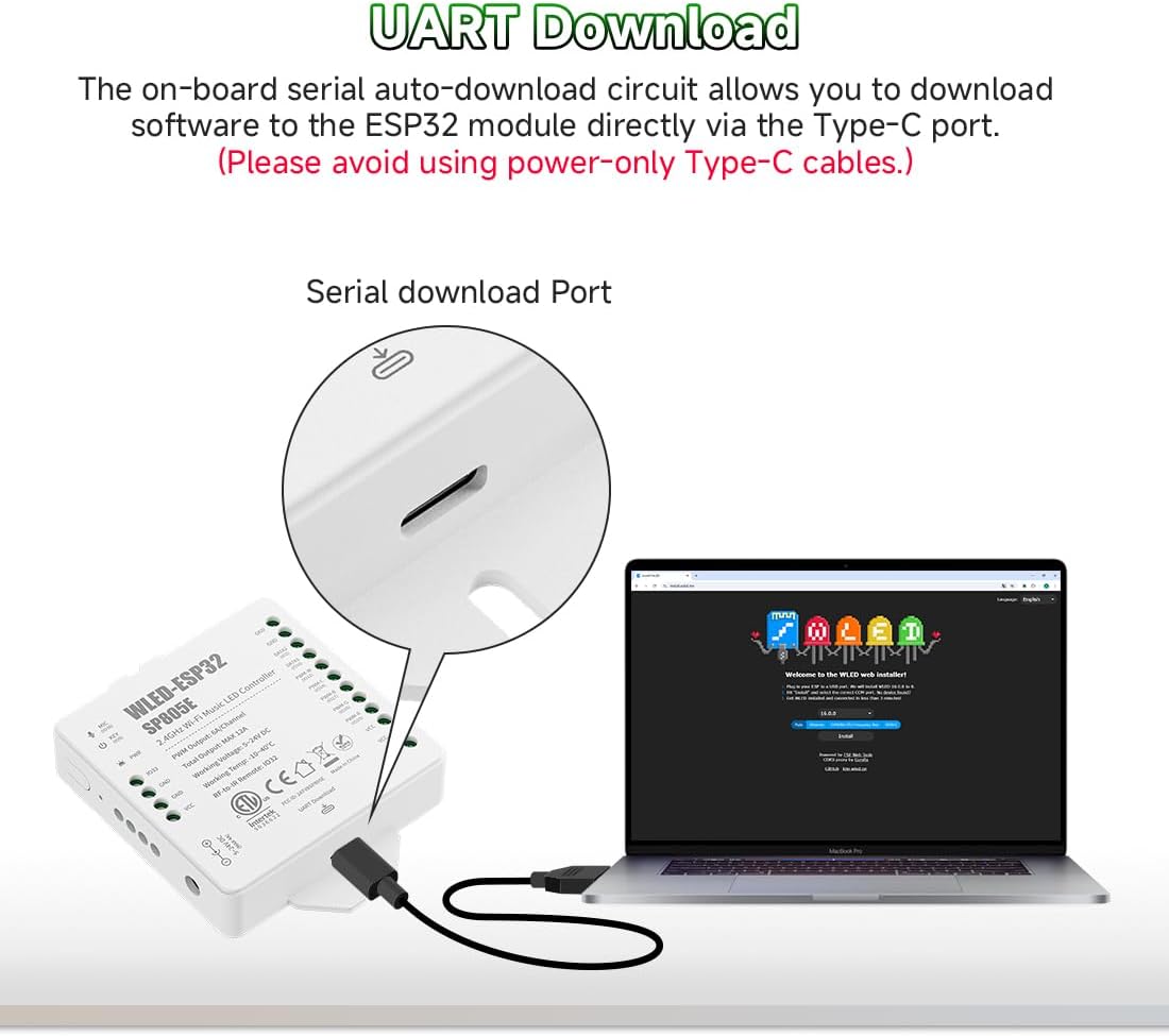 BTF-LIGHTING SP805E WLED Controllers 2.4GHz RF RW4 Remote Kit,DC5V/12V/24V | RF Remote, DIY Effect Save, Support FCOB COB SMD PWM or SPI Dim CCT RGB RGBW LED Strip WS2811 WS2812B WS2814 WS2815 SK6812