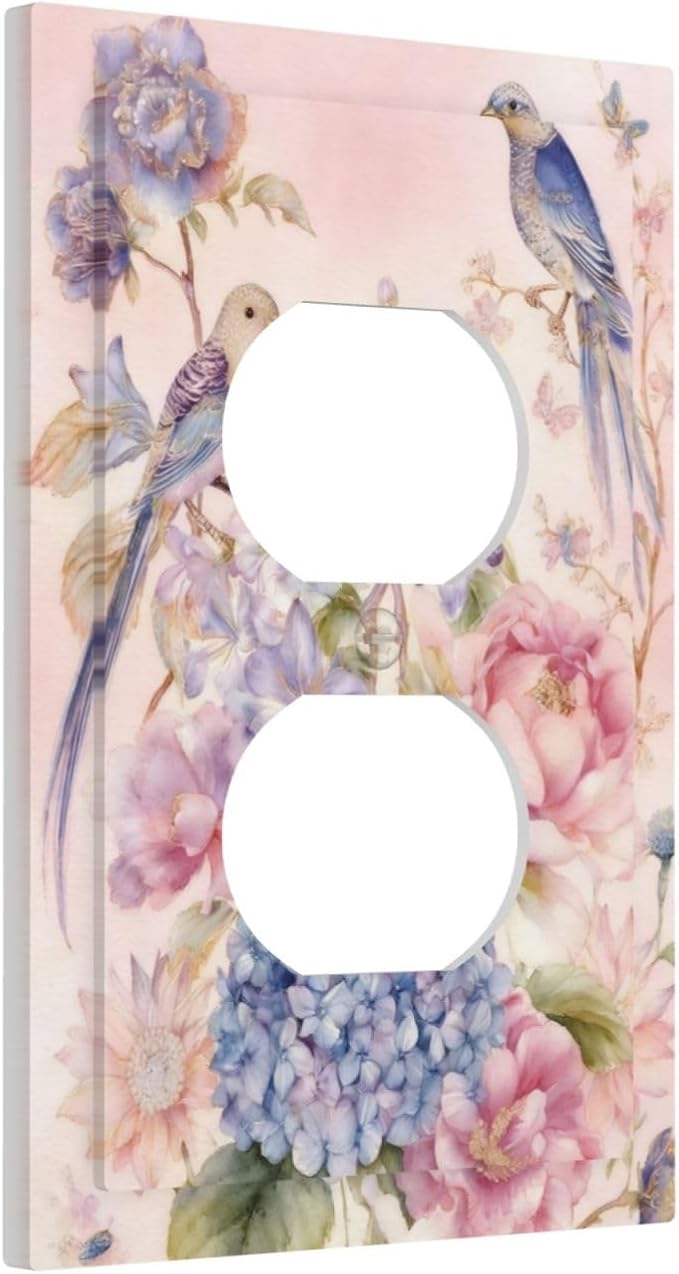 Bvtewkhz Floral Birds Morris Duplex Outlet Decorative Outlet Covers Light - Image 2