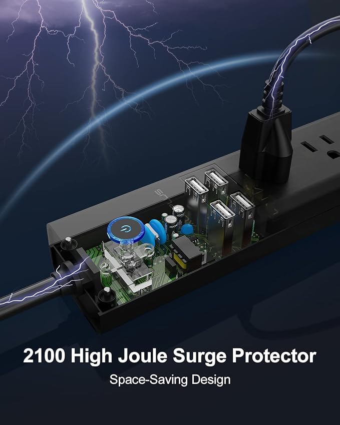 2 Pack Power Strip Surge Protector - Image 4