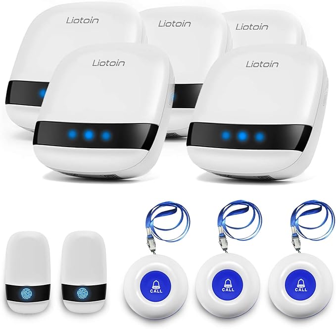 LIOTOIN Caregiver Pager Wireless SOS Call Button Nurse Alarm System by Liotoin
