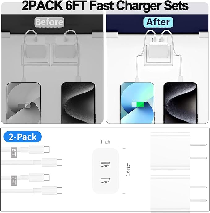 iPhone 17 16 15 Charger, USB C Charger Fast Charging - Image 6