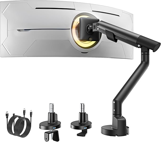 monTEK Single Monitor Arm with USB by monTEK