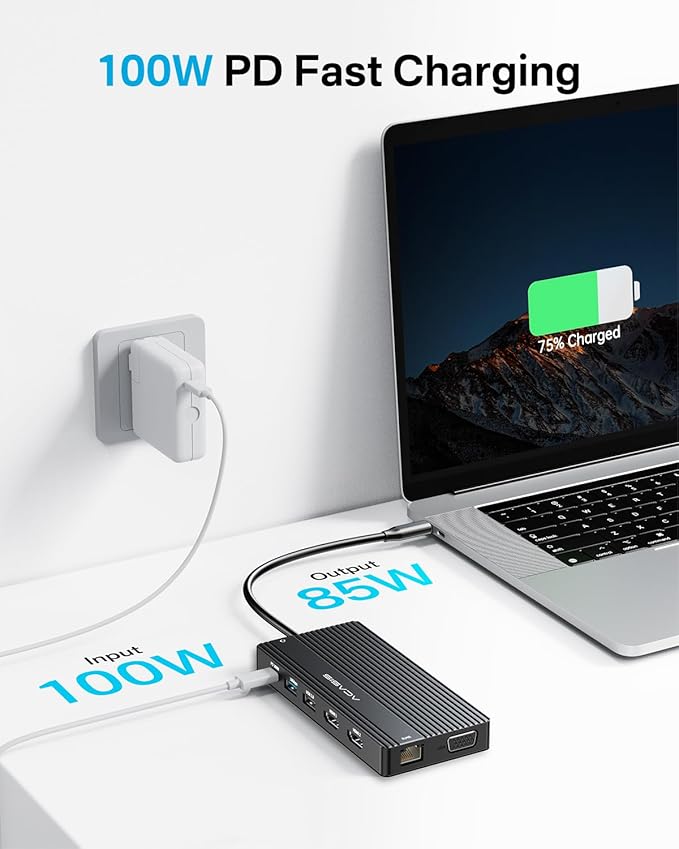 USB C Docking Station Dual Monitor, 14 in 1 USB C Hub, Adapter - Image 6