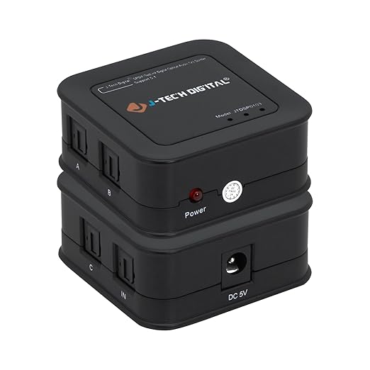 J-Tech Digital 1x3 Optical Audio Splitter, 1 in 3 Out Toslink SPDIF Digital by J-TechDigital
