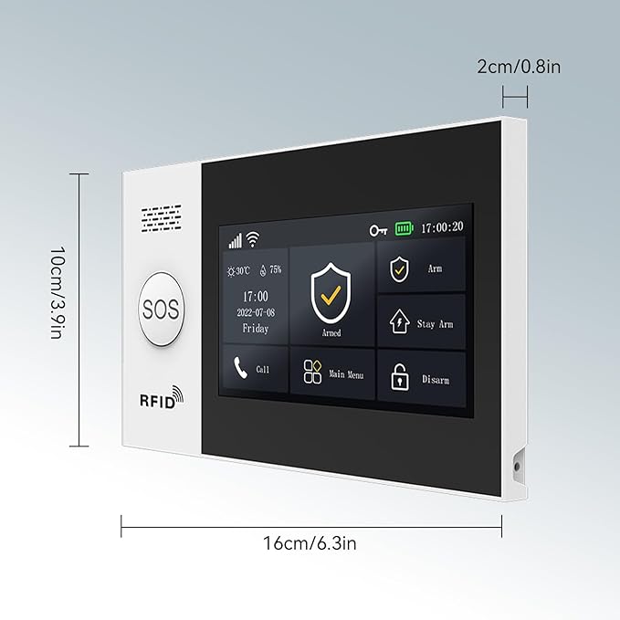 Hapippofa Home Security Alarm System, DIY Wireless WiFi Alarm System, Compatible - Image 3