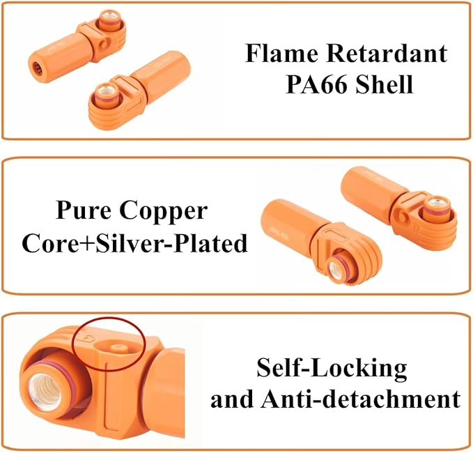 1 Set Battery Energy Storage Connector 100A 16mm² High Current HV Connectors - Image 8