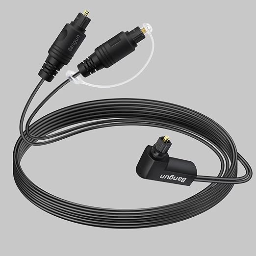 Bangun 90 Degree Optical Audio Splitter 1 in 2 Out Cable, Digital Toslink Fiber by Bangun