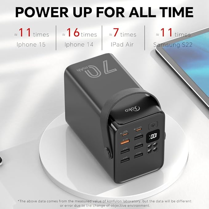 JOKO 70000mAh Power Bank High Capacity 20W PD 3.0 Fast Charging 22.5W Max Large - Image 4