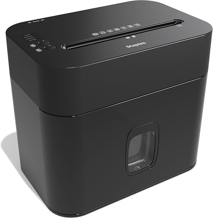 Staples 12-Sheet Micro-Cut Shredder – Compact High-Security Shredding by Staples