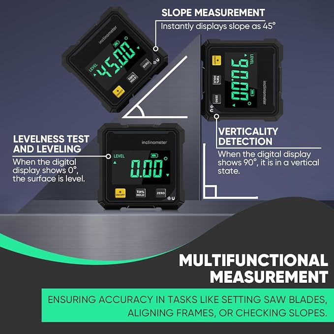 Saker Digital Angle Finder Protractor Tool, Precision Angle Measuring Tool - Image 2