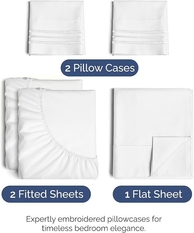 Split King Size 5 Piece Sheet Set - Image 2