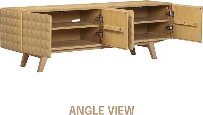 NTC Sapa Mid-Century Modern Solid Wood TV Stand 4-Door Media Console - Image 8