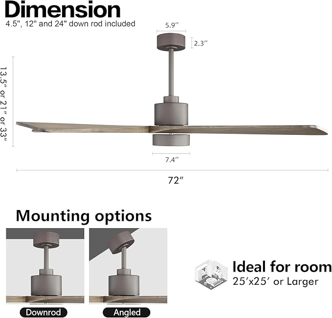 WINGBO 72 Inch DC Ceiling Fan - Image 4