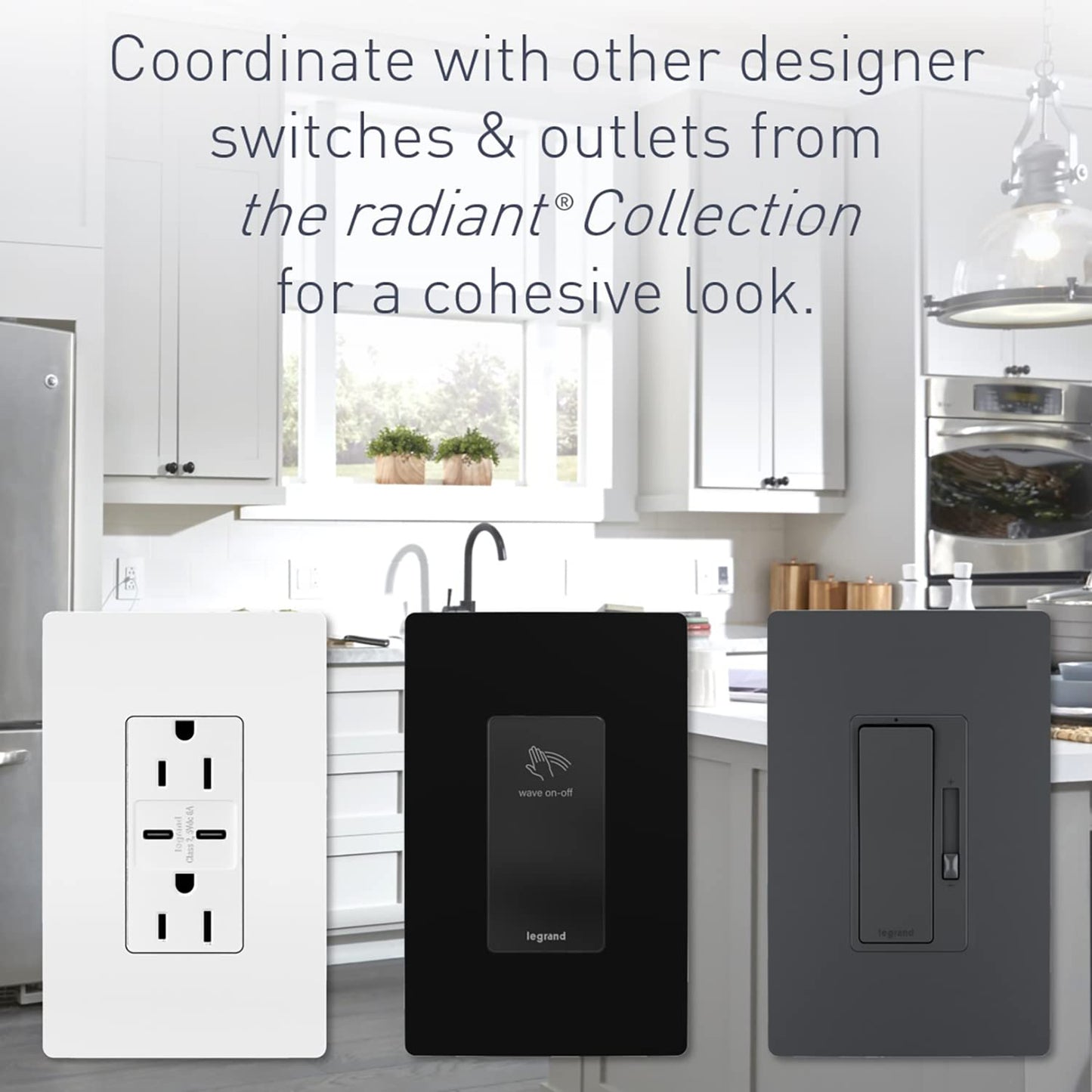 Legrand radiant 15 Amp Tamper Resistant Decorator Outlet White 1 Pack | Pass & Seymour Residential Grade, Décor Wall Outlet, Push Wire, Side Wire, Child-Safe Shutters, Duplex Receptacle