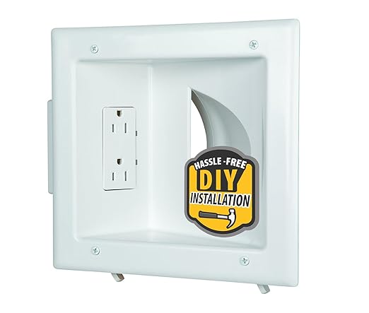 DATA COMM Electronic 45-0031-WH Recessed Low Voltage Media Wall Plate w/ by DATACOMM
