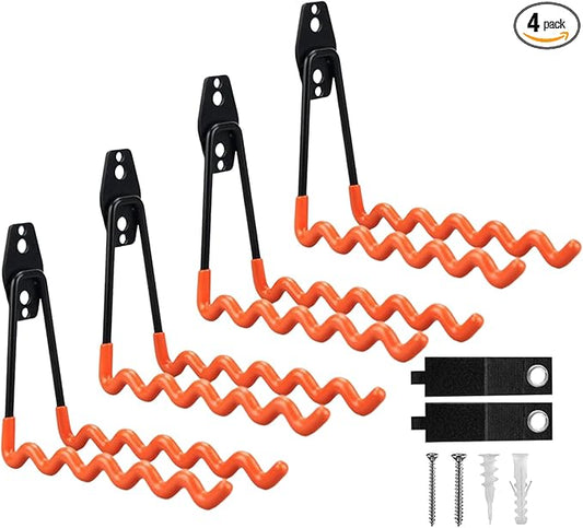 CRXCRC Garage Hooks, 4 Pack Wave Hooks by CRXCRC