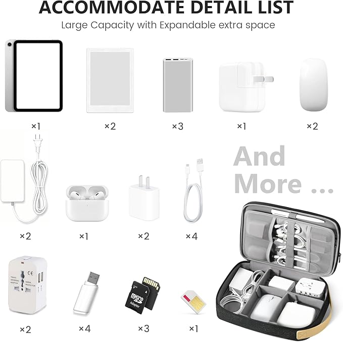 Travelkin Large Cord Organizer Travel, Electronic Organizer Travel Case - Image 7