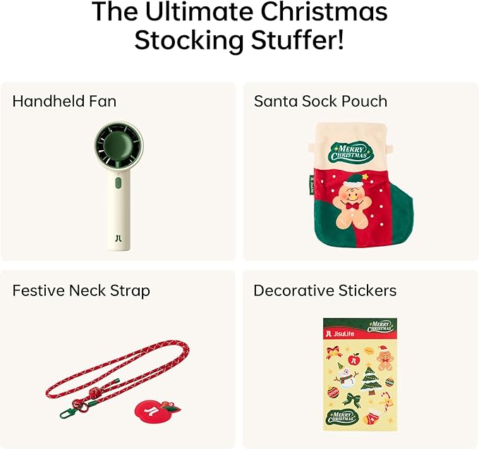 JISULIFE Portable Fan Christmas Gifts, 4000mAh Mini Handheld Fan - Image 2