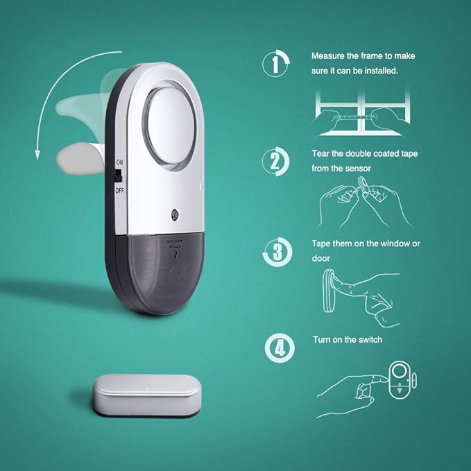 120 DB Loud Door and Window Open Alarm Sensor 3 Pack - Image 4