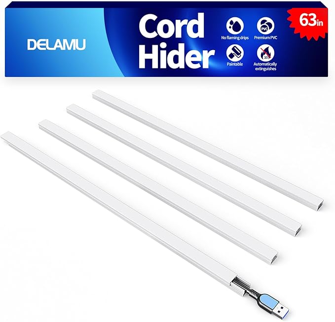 Delamu Cord Hider Wall, 63in Cord Covers by DELAMU